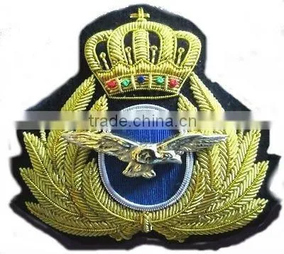 Greek Air Force, Pilot Hat / Cap Bullion Wire Blazer Badges photo-2
