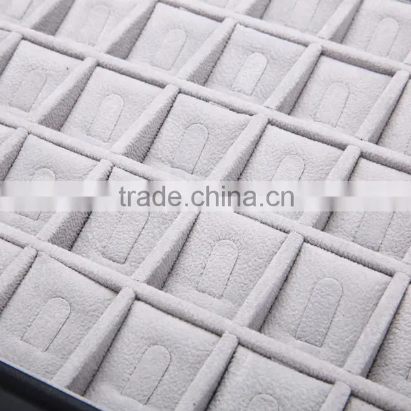 Chinese Factories Wholesale Custom Luxurious Leather 45 Slot Ring Box, Black Beautiful Display Box photo-3