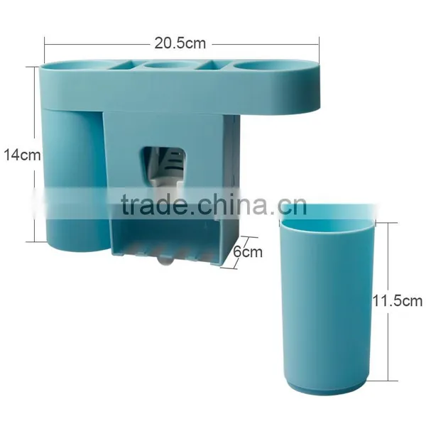 Plastic Material High Quality Automatic Toothpaste Dispenser Toothbrush Holder for Bathroom photo-2