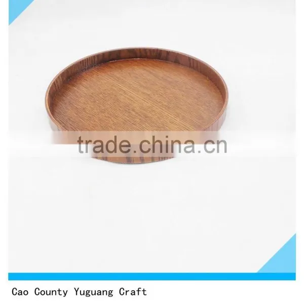 Durable Tradition Round Brown Wood Dinner Plate for Dinner and Restaurant photo-2