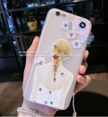 New Design Soft Tpu Cell Phone Case Silicone Mobile Phone Cases for IPhone7/7Plus/6/6s/6plus/6splus Diamond Crystal Case photo-3