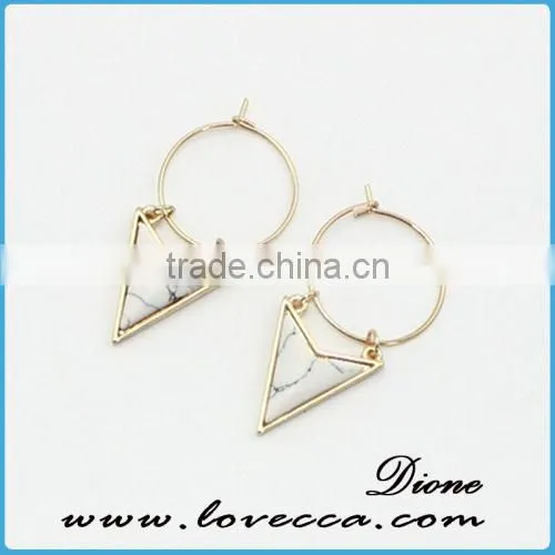 Gold Silver Point Crystal Earrings , Stone Point Studs , Gemstone Earrings photo-3