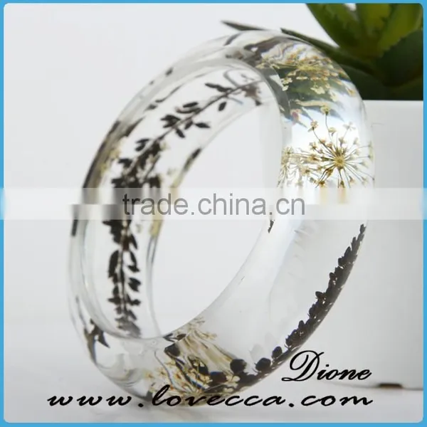 Eco Friendly Resin Bracelet Pressed FlowerJewelry Resin Bangle photo-6