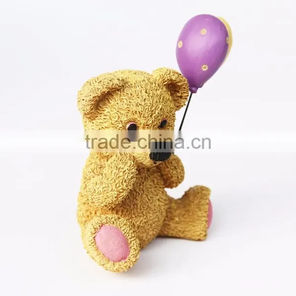 Custom Small Resin Bear With Balloon Statue photo-3