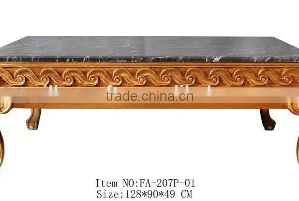 FA-205P-01 Antique Furniture Coffee Table With Marble in Set photo-3