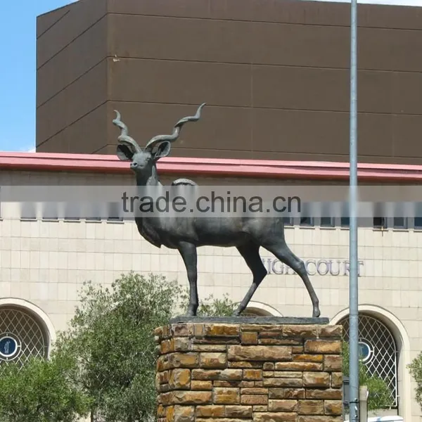 Animal Metal Bronze Garden Metal Craft Life Size Antelope Statues photo-2
