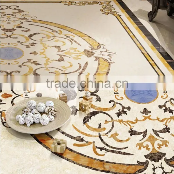 Luxury European Rococo Style Handmade Square Marble Medallion for Villa Floor Decoration BF12-04284c photo-2