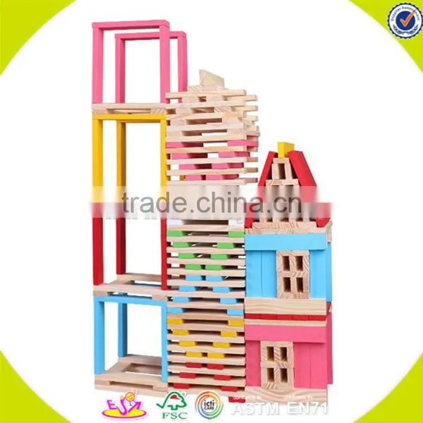 Wholesale Hot Sale 150 Pcs Wooden Building Bricks Game Toy Brain Training Wooden Toddler Building Bricks Game Toy W13D153 photo-2