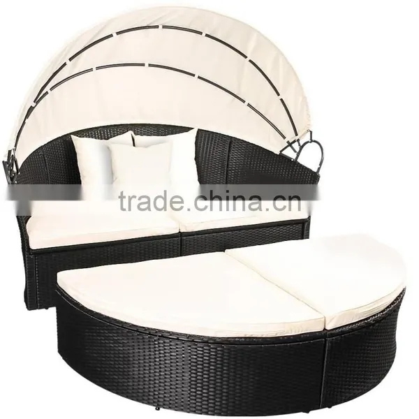 Black Garden Furniture Luxury Leisure Rattan Bed photo-2