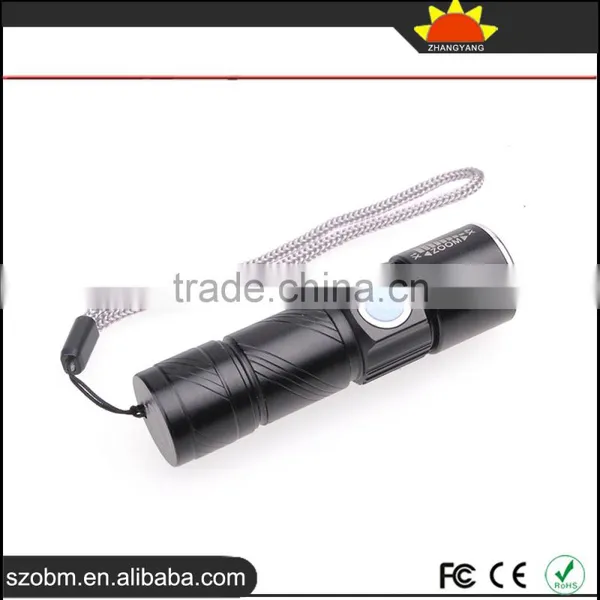 2016 Wholesale OEM XPG-R5 LED USB Rechargeable Focus Adjustment Zoomable LED Flashligth Torch photo-2