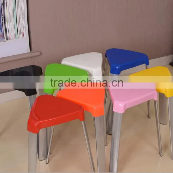 Candy-colored Thick Stainless Steel Household Plastic Stool photo-4