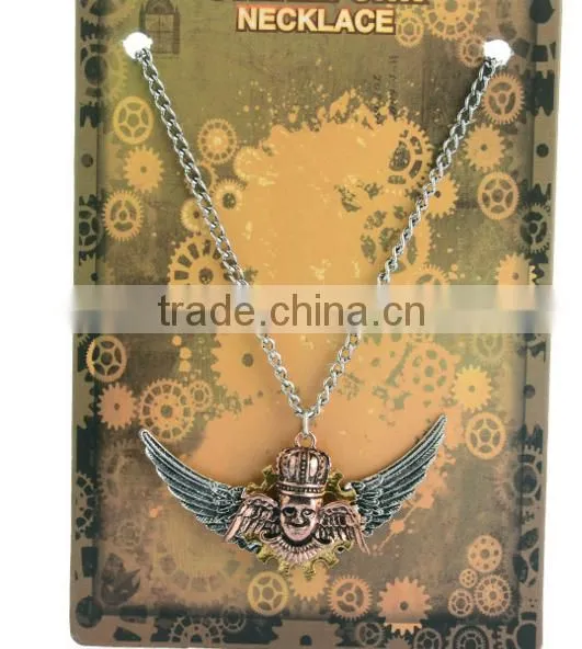 Fashion Punk Vintage Gears Angel Wing Pattern Steam Punk Necklace & Pendant photo-2