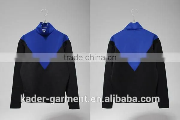 Custom Sweatshirt, Turtleneck Sweatshirts, Color Contrast Sweatshirt Women photo-5