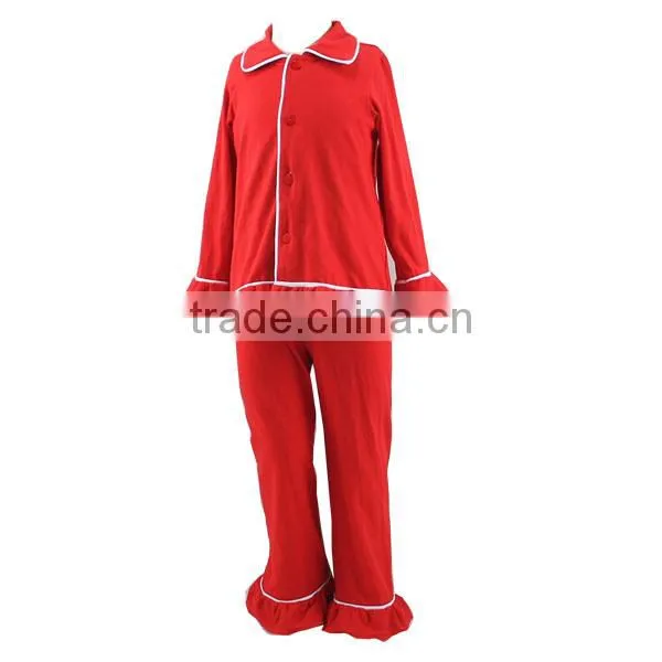 High Quality Girls Boy Children Kids Cotton Pajamas Adult Family Pajamas Red Christmas Pajamas photo-3