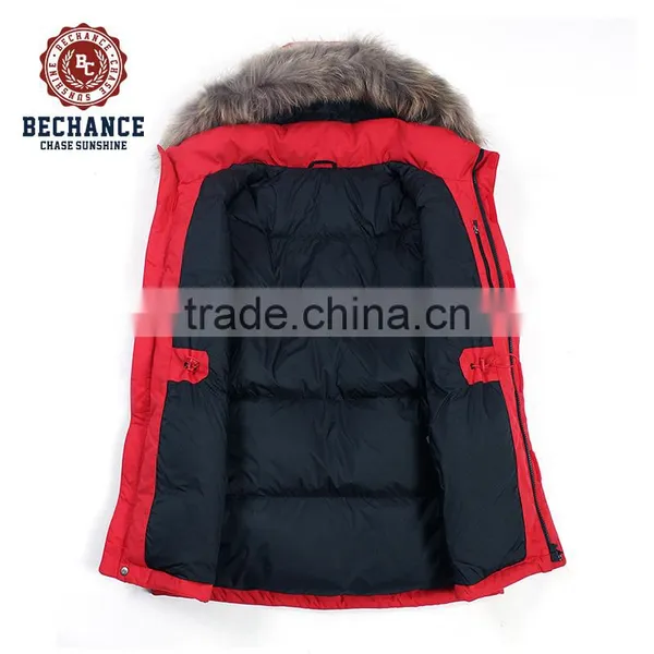 Red Outdoor Down Jacket for Winters With Fur photo-4