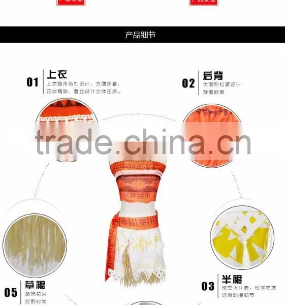 2017 New Girl Women Movie Polynesia Princess Moana Costume Dress Halloween photo-4