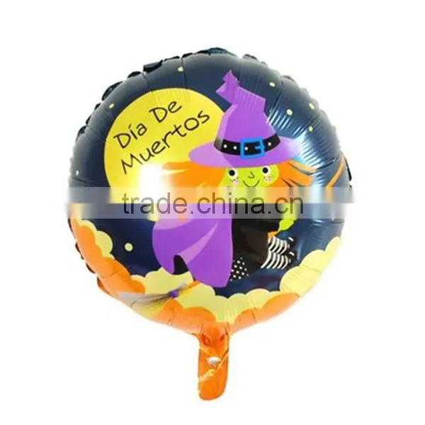 Aluminium Foil Balloon Halloween Witch Multicolor Message " Dia De Muertos " Helium Balloon photo-3