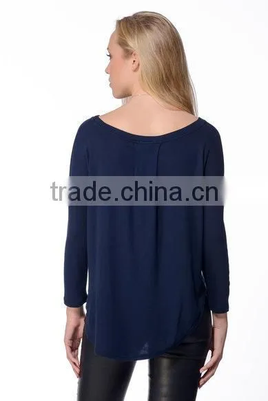 Latest Women Plain Chiffon Blouse Design Pictures Ladies Top Quality Breathable Swing Blouses photo-5