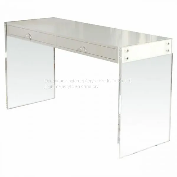 Study Room Writing Desk Reading Table With White Drawers Lucite Office Table​