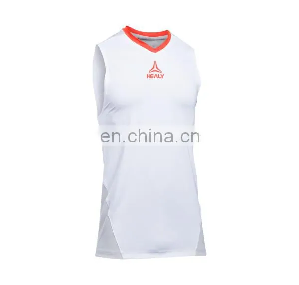 OEM Quick Dry Polyester Custom Embroidery or Sublimation Logo White Basketball Gym Tank Top Men photo-2