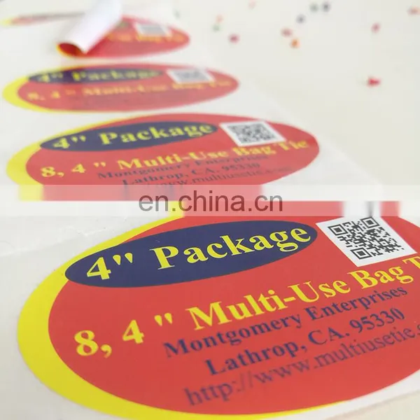 Factory Price Ellipse Enterprise Paper Adhesive Colorful Packaging Sticker With QR Code Printed photo-3