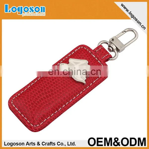 Logoson High Quality Design Your Own Keyring Leather PU Keychain photo-4