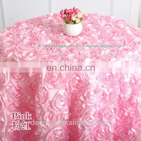 Luxurious Wedding/Restaurant Rosette Table Cloth With Satin Cloth photo-5
