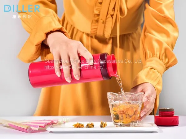 500ml White Dark Brown Double Wall Stainless Steel Sealed Insulated Thermos Vacuum Water Bottle photo-3