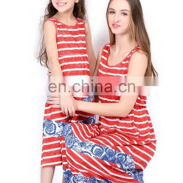 2019 Summer Mommy and me Family Wear Womens Red Stripes Lace Ruffle Maxi Daughter Dresses (this Link for Girls,1-12years) photo-2