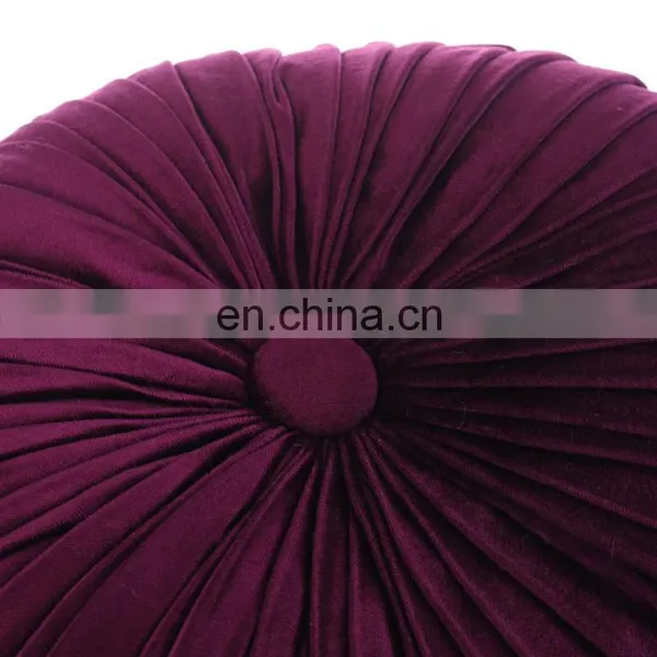 Pumpkin Shaped Circle Round Velvet Purple Wrinkle Cushion Floor Pillow Seat Cushions Chair Pads for Living Room Sofa Deco photo-6