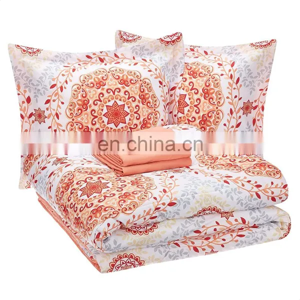 Comforter Set Winter Coral Medallion 7 Piece Comforter Set Reversible Comforter photo-3