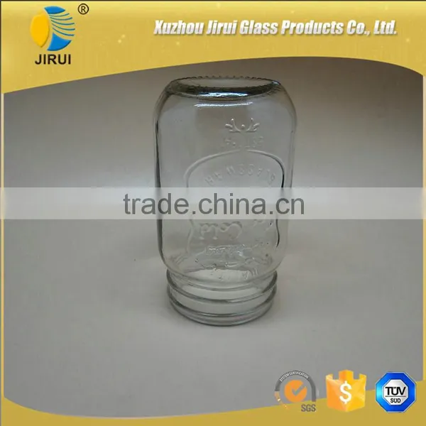 400ml Round Shape Ice Cold Clear Glass Mason Jar Without Handle photo-5