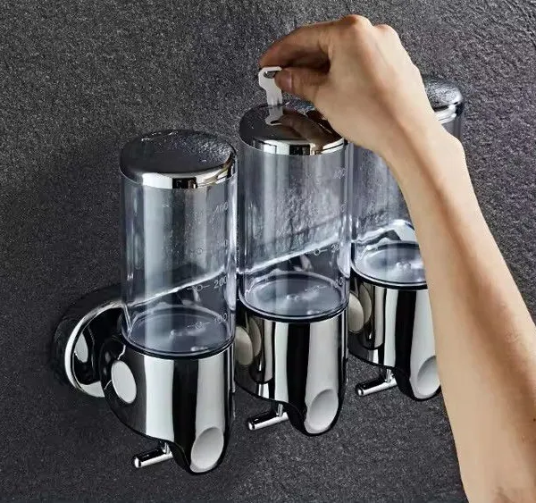 Wall Mounted Hotel Shampoo Dispenser Bathroom Accessories Stainless Steel Liquid Soap Dispenser photo-2
