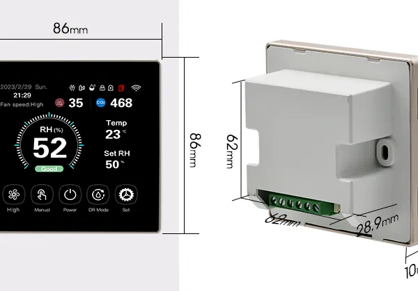 4 Inch LCD Color Screen Ventilation System Control Plus Dehumidification Control Smart Controller photo-3