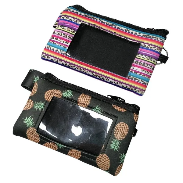 Custom Sublimation Print Fashion Coin Bag Keychain Zipper Wallet Waterproof Neoprene Coin Purse photo-3