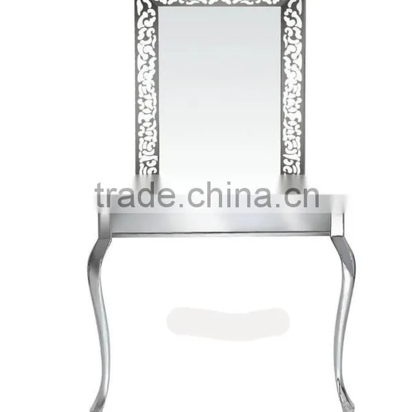 Beiqi 2016 Hot Silver Stainless Steel Engraving Mirror Station Makeup Mirror Unit Used Beauty Salon Furniture for Sale photo-2