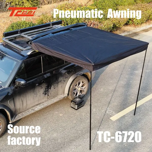 Car Side Pneumatic Awning, SUV Car Canopy Tent, Outdoor Camping, Aluminum Alloy Oxford Cloth, Rain Proof Sunshade