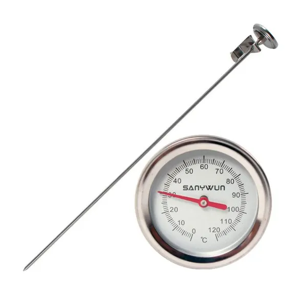 Long Probe Stainless Steel Bi-Metal Thermometer 50cm/80cm/1m Industrial Food Temperature Gauge for Brewing Compost Oil Water Testing