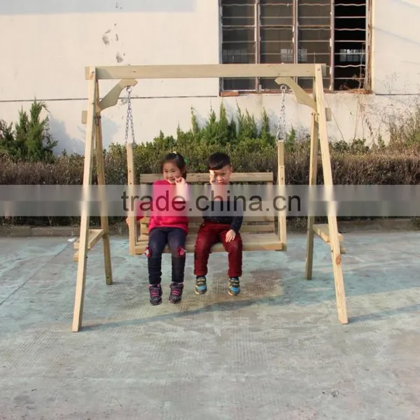 Kids Wooden Slide and Swing Playground Pine Wood Swing