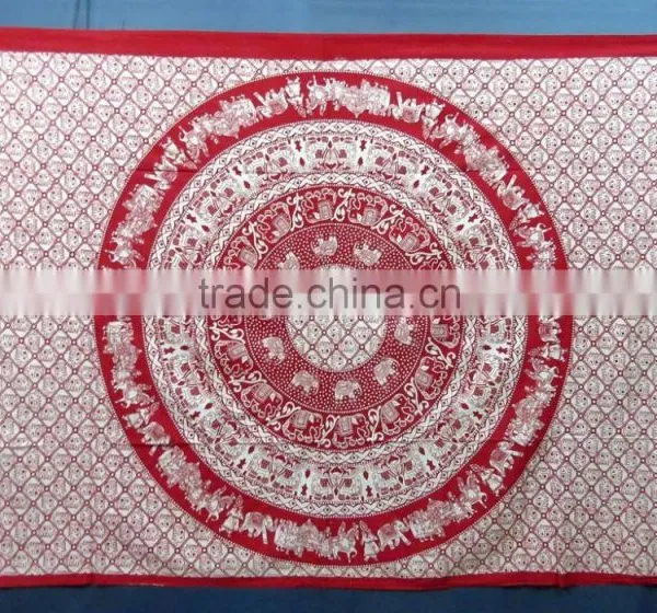 Round Circle Peacock Printed Jaipur Indian Mandala Cotton Bed Sheets photo-5