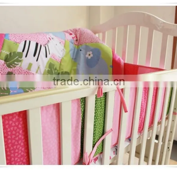 Pink Animals Baby Fitted Bed Skirt From Professional Manufacturer photo-6