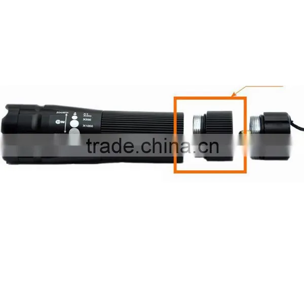 Black Extension Flashlight Tube Joint Adapter Flashlight Extender for Flashlight 18650 photo-6