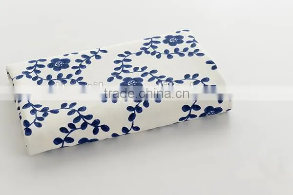 100% Linen Fabric Design of Blue and White Porcelain Fabric for Sheet, Bed-cover, Sofa Cover, Curtain, Tablecloth photo-6
