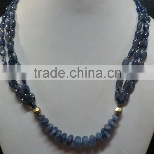 Iolite Faceted Stone Beads Fashion Jewelry Gemstone Necklace photo-2