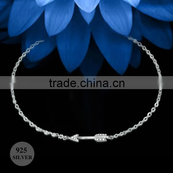 925 Silver Jewelry Diamond Arrow Bracelet