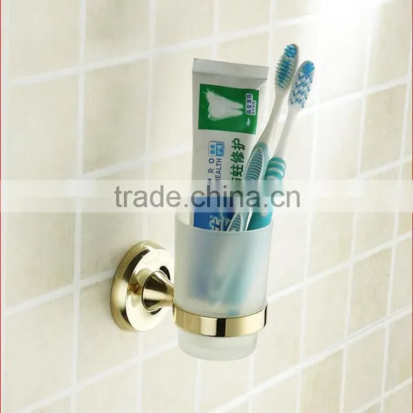 Brass Single Glass Holder, Gold Color Bathroom Accessories, X16130E
