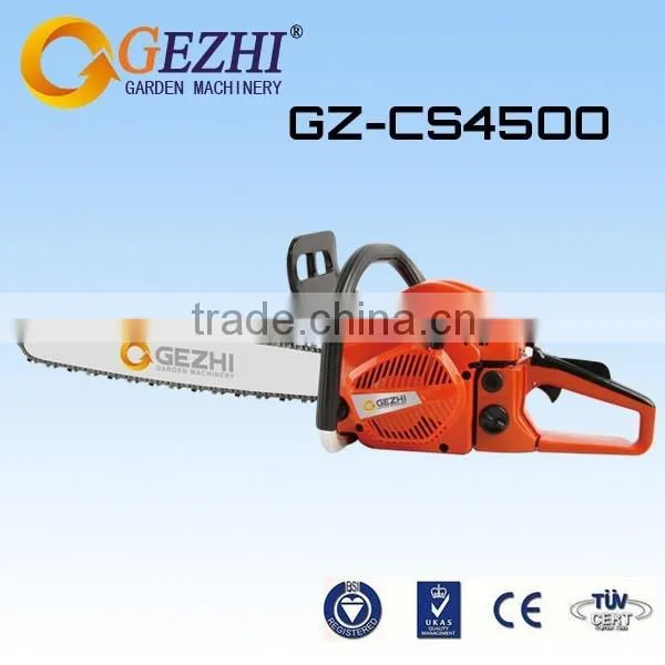 Professional agricultural chain saw 45cc petrol engine chain saw China export CE standard 4500