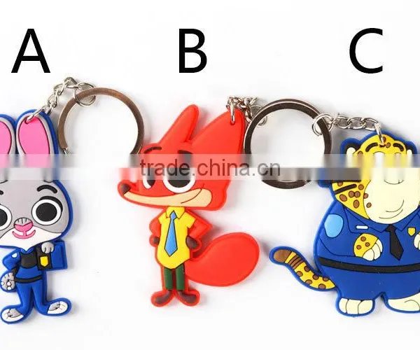 Promotional gift Zootopia PVC keychain 3d pvc keychain
