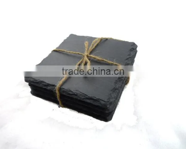 [factory Direct] 10X10cm Natural Edge Square Slate Coaster Item BD-1010SD2A Quality Choice photo-4