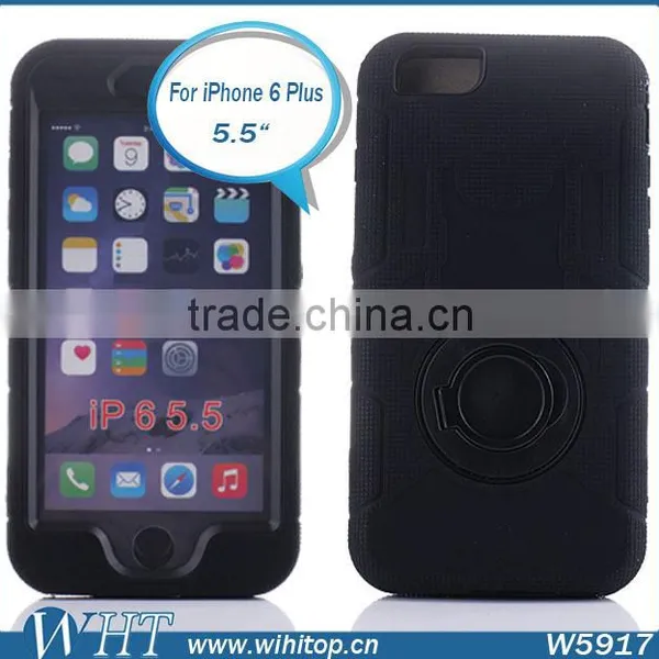 3 in 1 Heavy Duty Case With Rotating Ring Design Stand Shockproof Case for IPhone 6 Plus 5.5 Inch photo-5